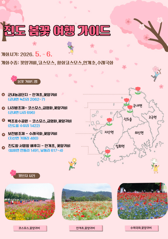 진도 봄꽃 여행 가이드 포스터