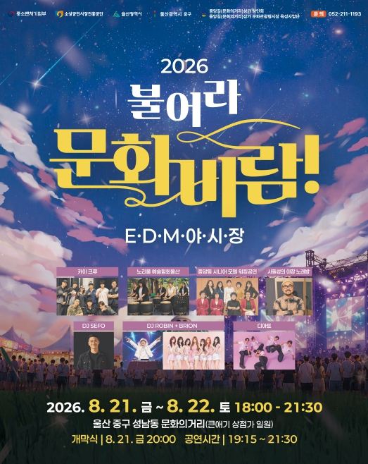 2026 울산 중구 EDM야시장&얼쑤야장 포스터
