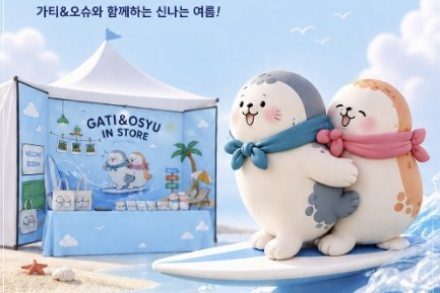 서산시, 가티·오슈 팝업스토어 8월 8~9일 운영, 여름 테마파크에서 캐릭터 상품·체험 이벤트