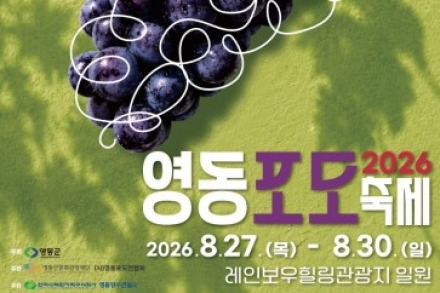 영동군, ‘2026 영동포도축제’ 8월 27~30일 개최, 포도 체험·공연·미식 한자리