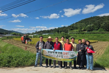 대구 군위군, 10여 년 만에 무농약 벼 인증, 3.9ha 친환경 해담쌀 첫 수확